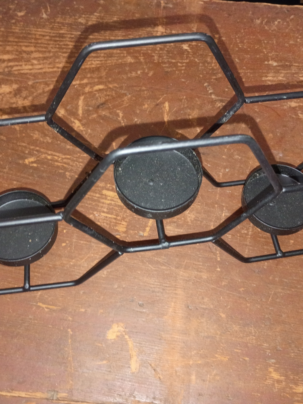 Studio Decor Black Metal Hexagon Tea Light Candle Holder